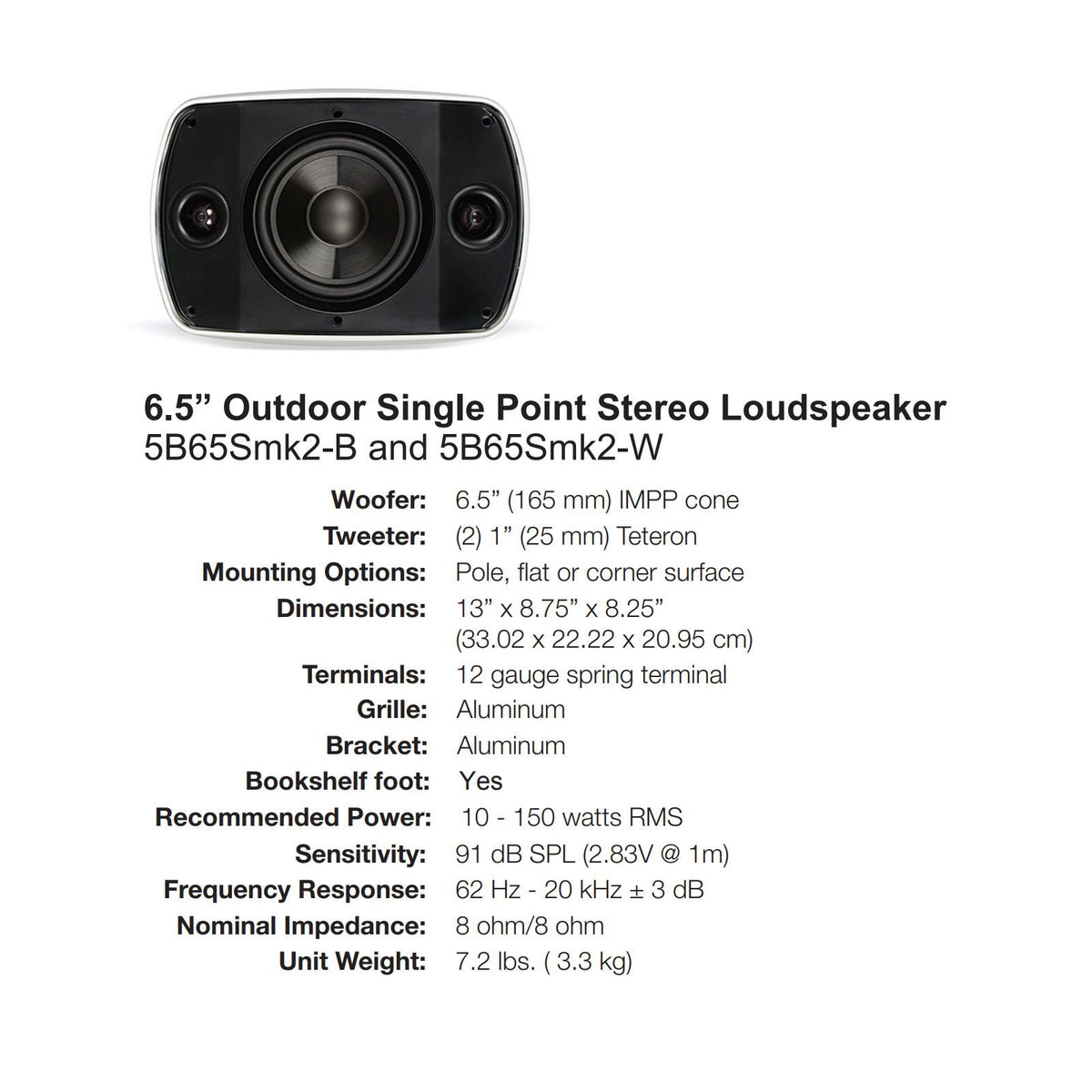 Russound Single Point OutBack Speaker, 6.25"