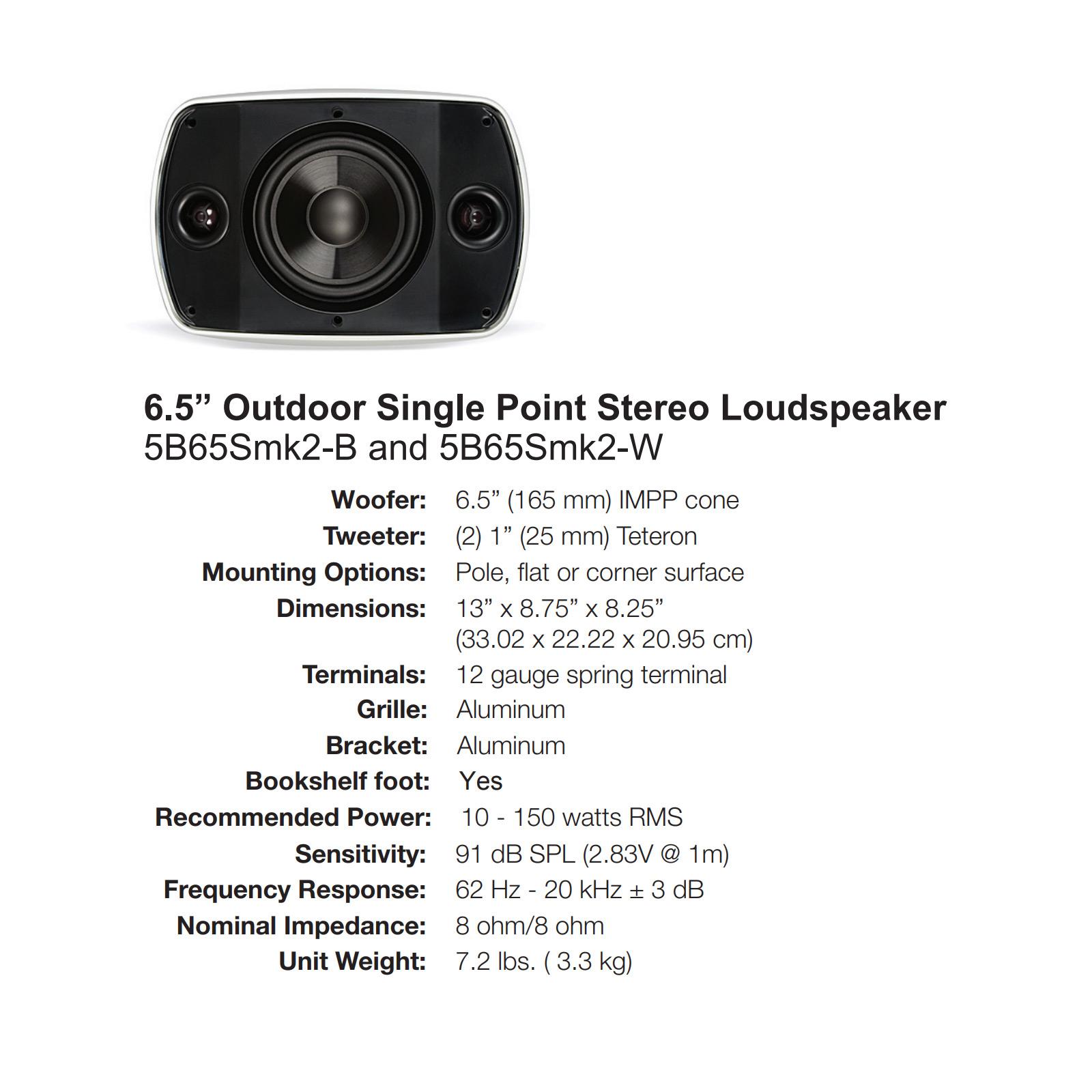 Russound Single Point OutBack Speaker, 6.25"