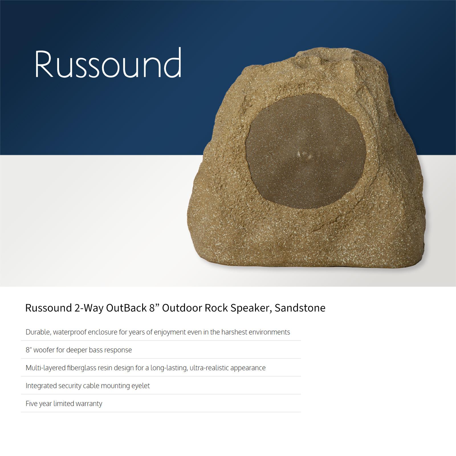 Russound 2-Way OutBack Outdoor Rock Speaker, 8in
