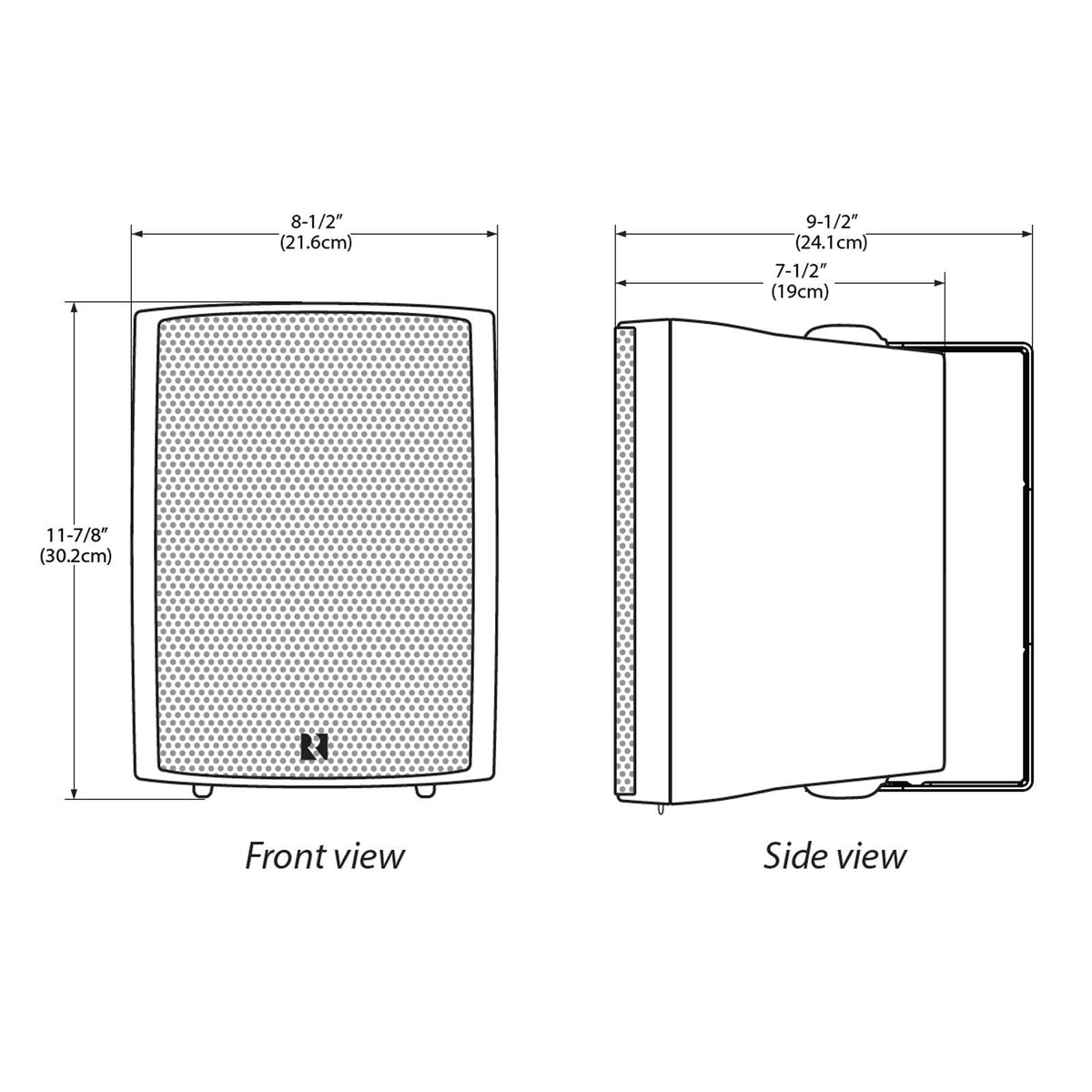 Russound Surface Mount Speakers (Pair), 70V/100V, White