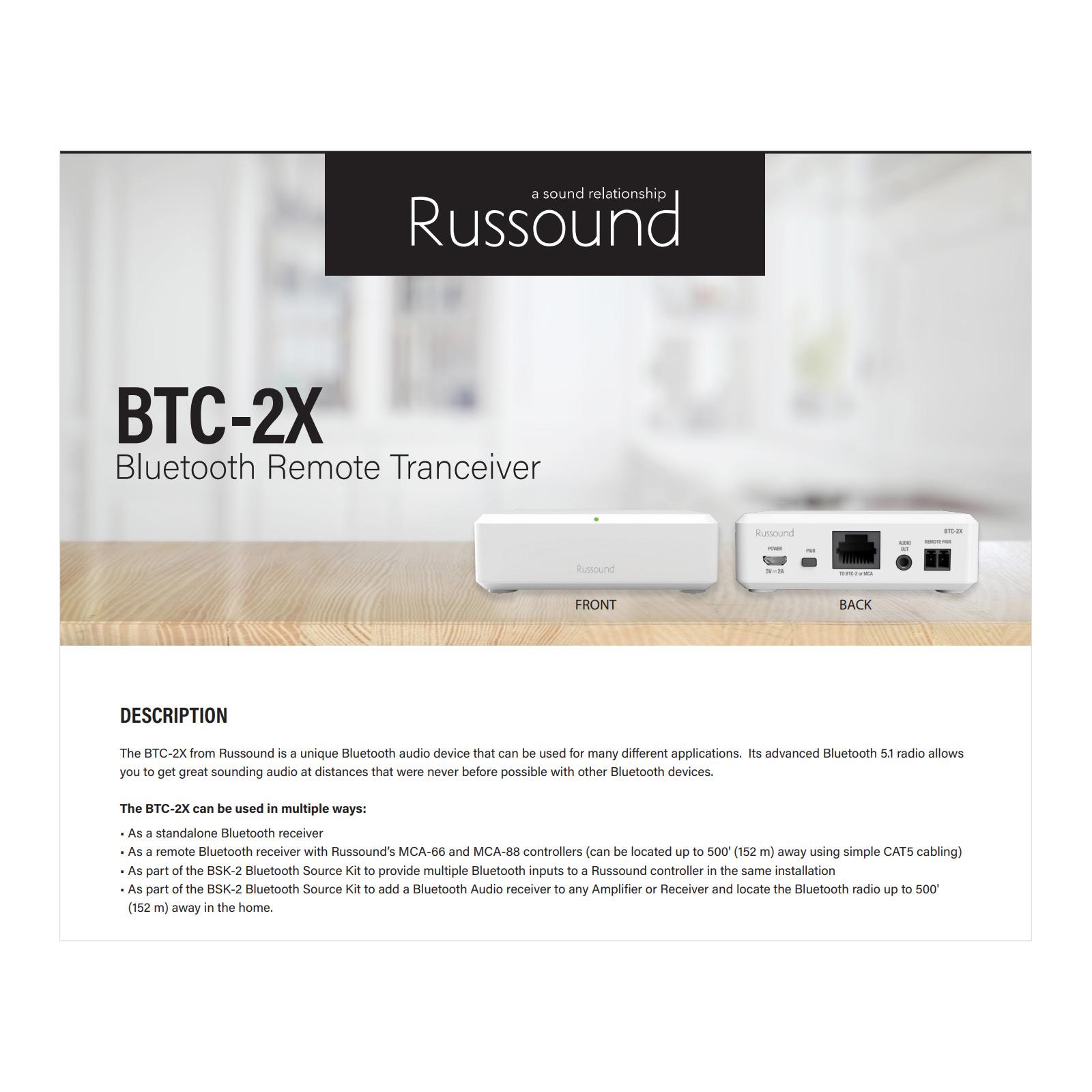 Russound BTC-2X Bluetooth Remote Transceiver