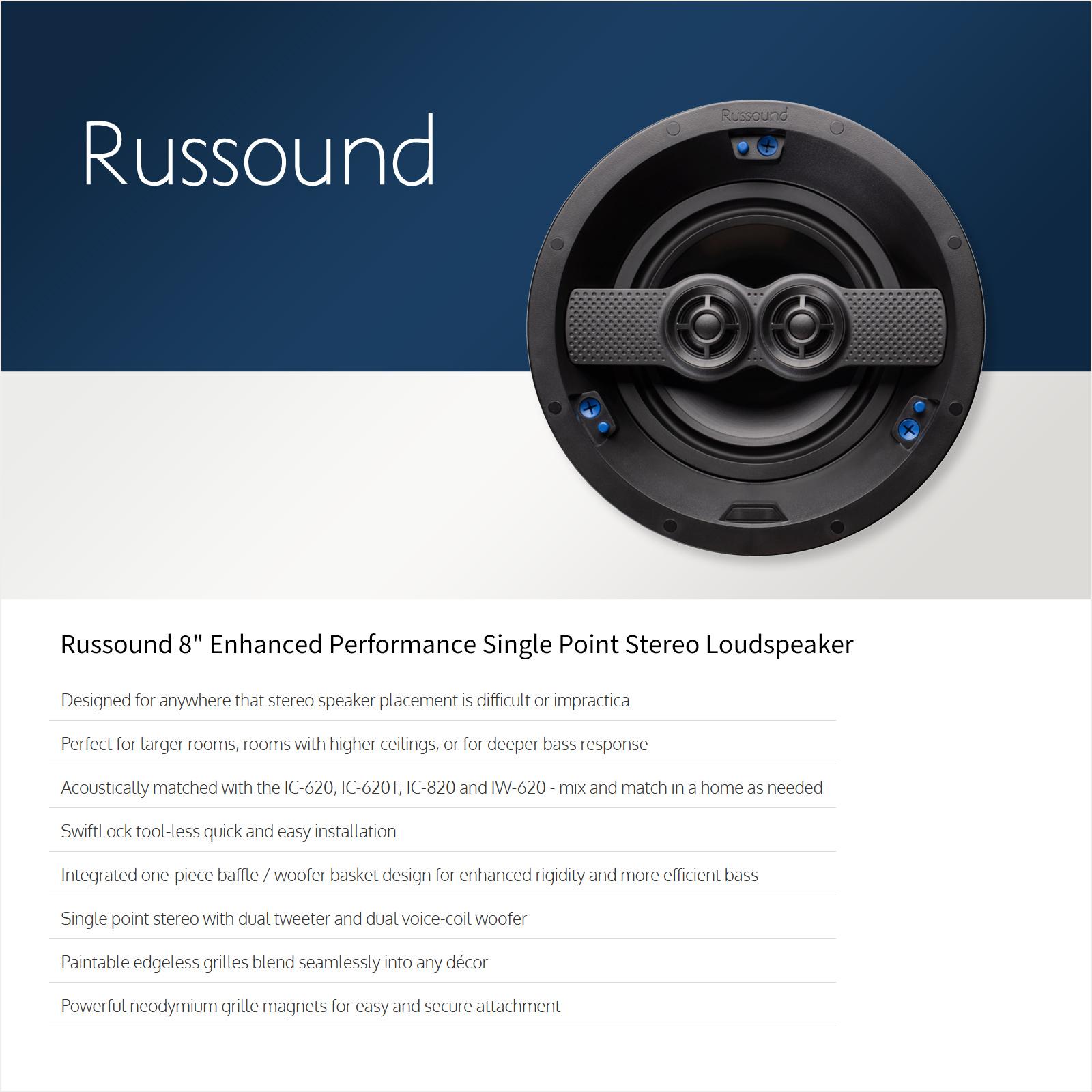 Russound 8" Enhanced Performance Single Point Stereo Loudspeaker