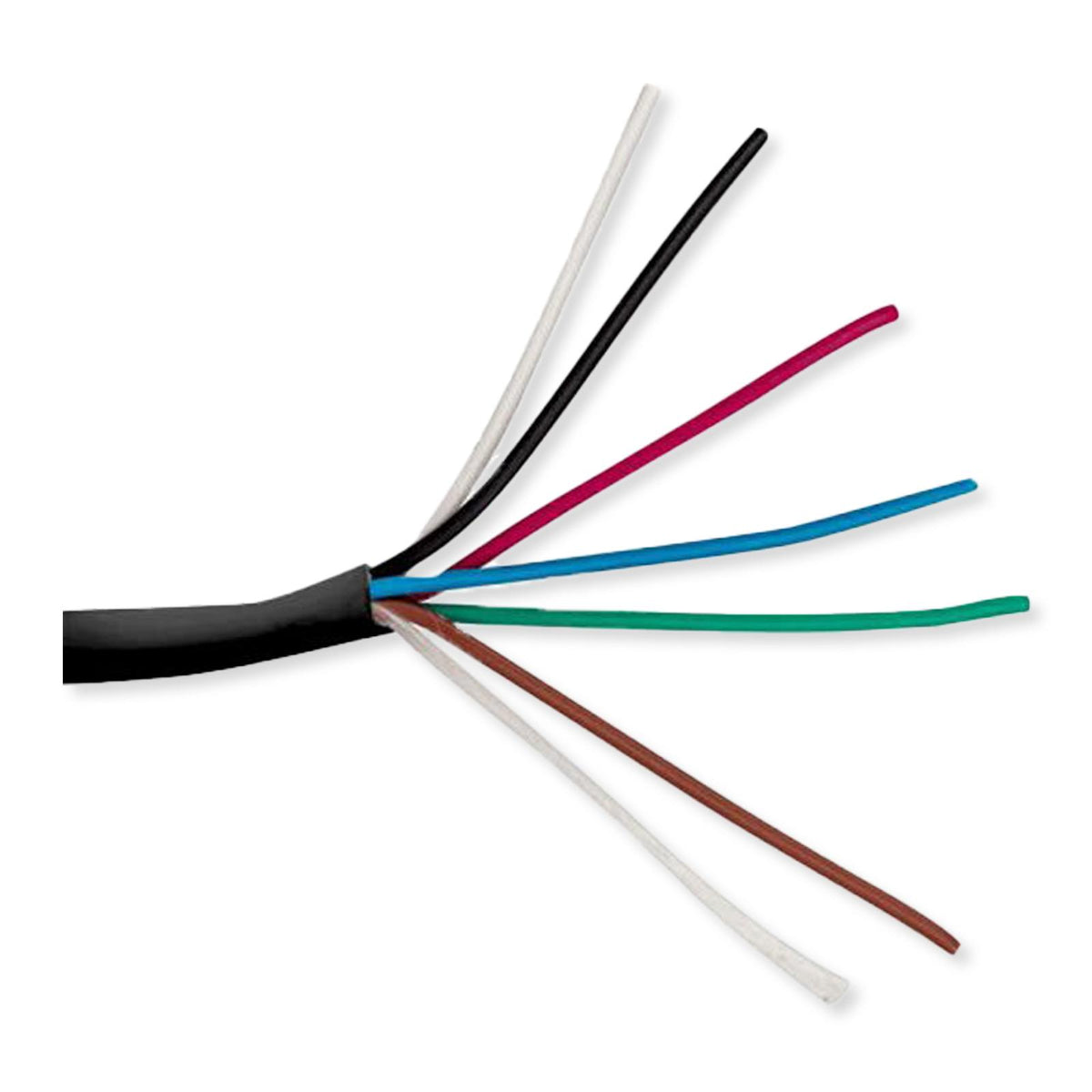 Structured Cable Products 6C/16 AWG 26-Strand BC, LED RGB-TW Cable, Unshielded, UL CMR CL2/3R FT4, PVC Jkt - Black - 500ft Spool