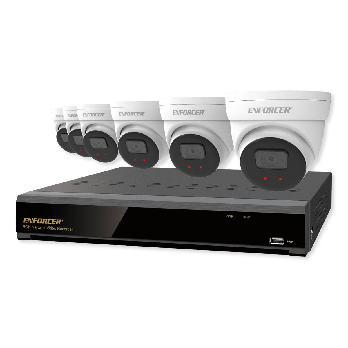 Seco-Larm ENFORCER NVR and Camera Kit, 4K 8-Channel NVR + 6 IP 5MP Cameras + 2TB HDD