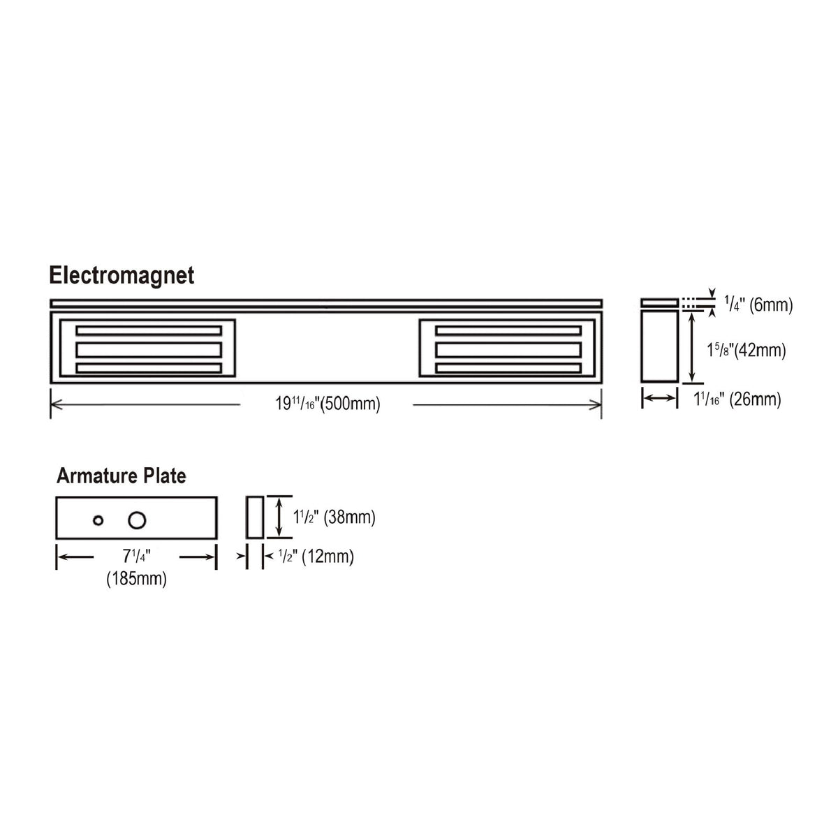 Seco-Larm Enforcer Double Door Electromagnetic Lock, Bond Sensor, 600 Lbs. Black