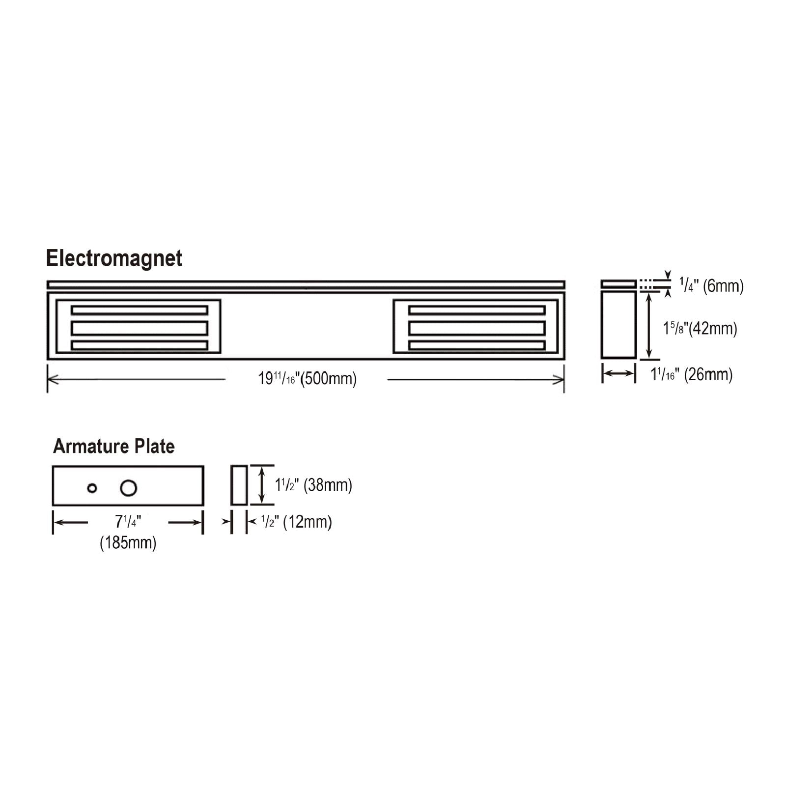 Seco-Larm Enforcer Double Door Electromagnetic Lock, Bond Sensor, 600 Lbs. Black