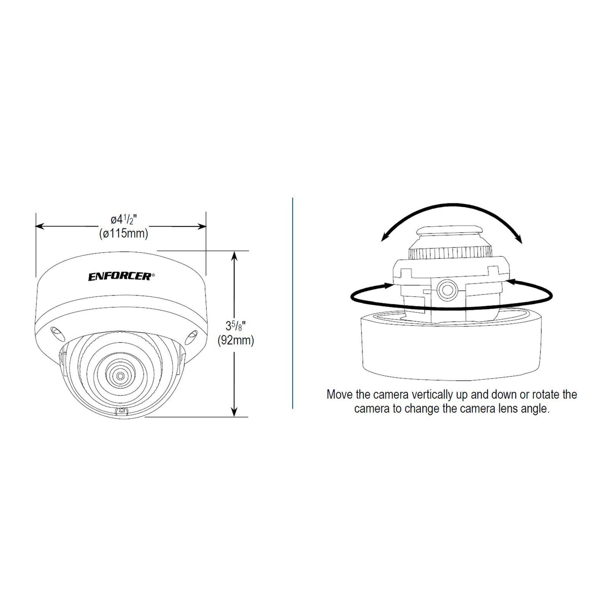 Seco-Larm ENFORCER 5MP IP Mini Vandal Dome Camera, 2.8mm Fixed Lens