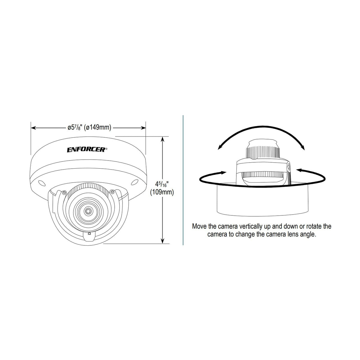 Seco-Larm ENFORCER 5MP IP Vandal Dome Camera, 2.8 to 12mm Motorized Lens