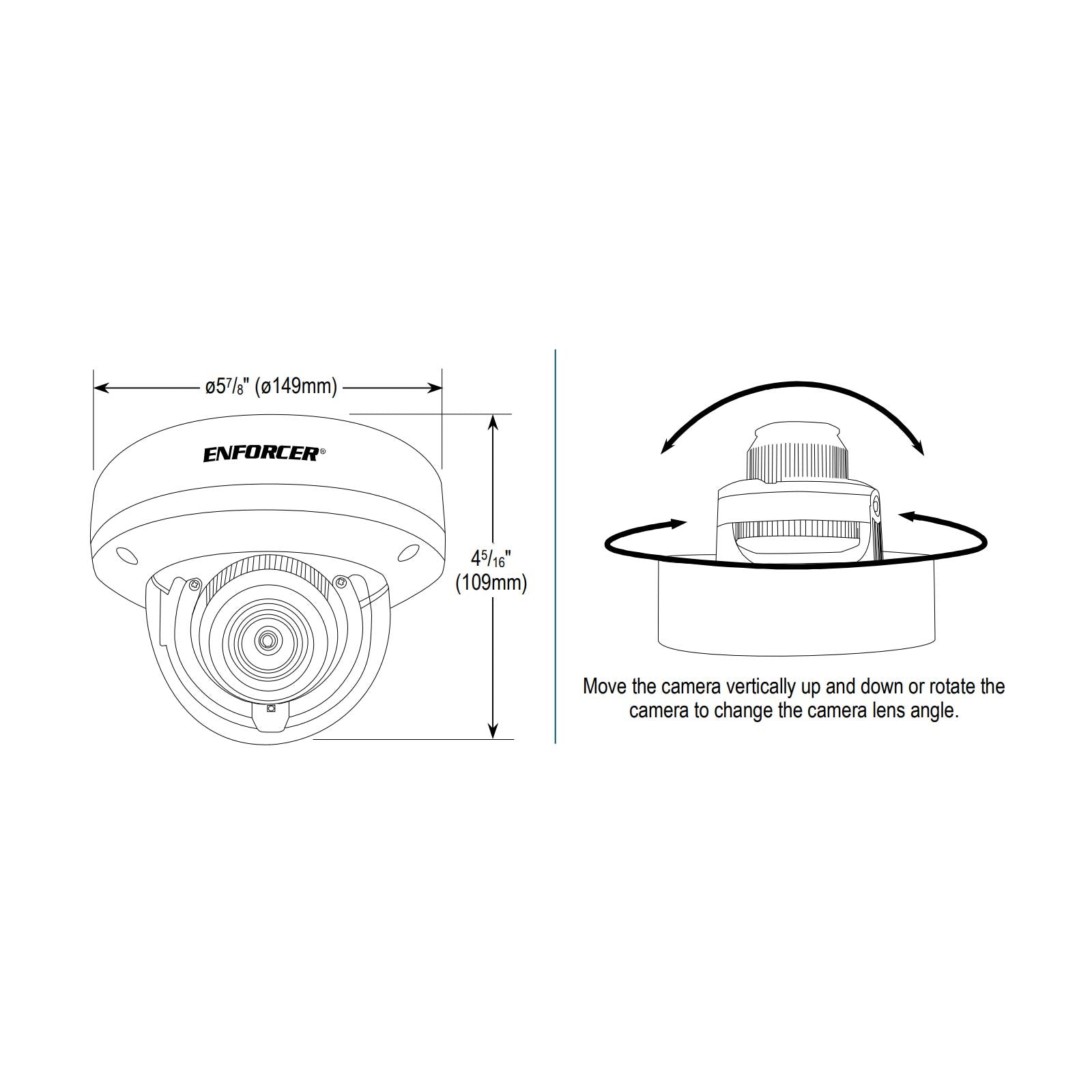 Seco-Larm ENFORCER 5MP IP Vandal Dome Camera, 2.8 to 12mm Motorized Lens