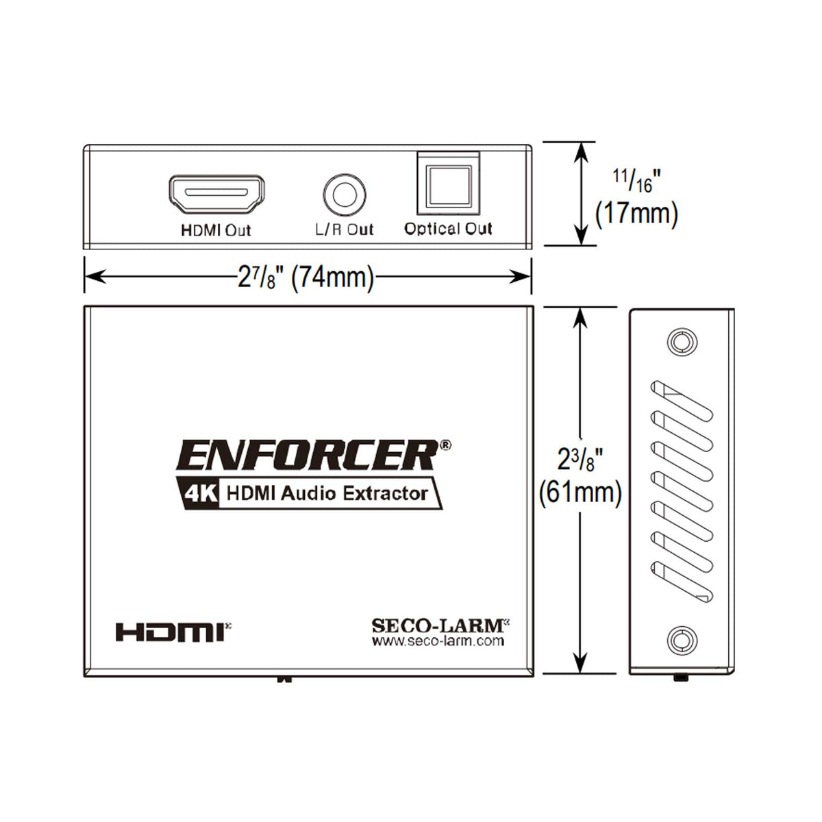 Seco-Larm Enforcer 4K HDMI Audio Extractor