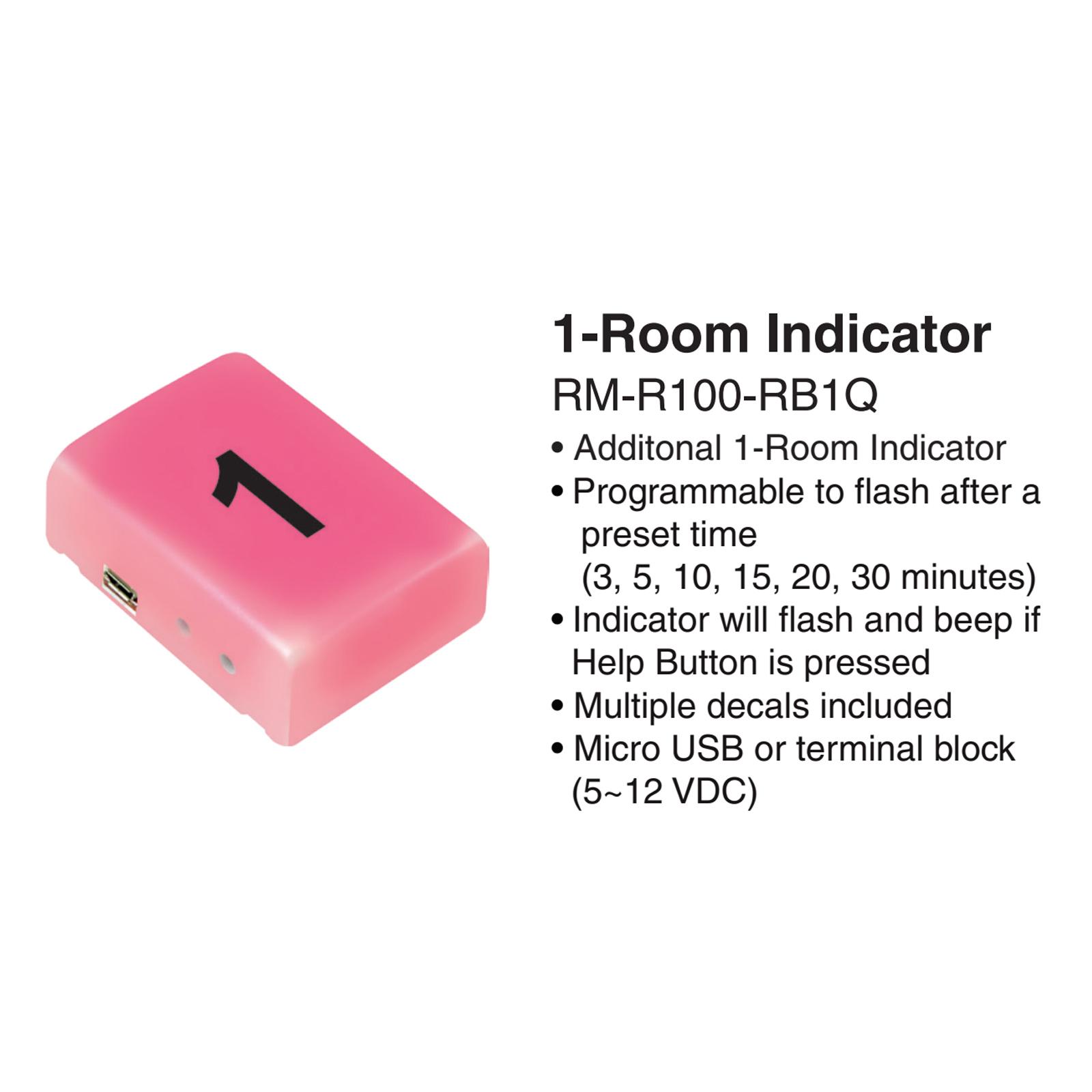 Seco-Larm 1-Room Indicator with Buzzer - Single Channel LED Receiver, Powered by 12VDC or USB