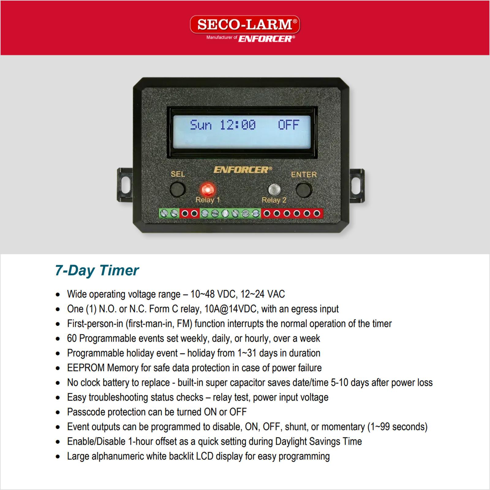 Seco-Larm Enforcer 7-Day Timer Module