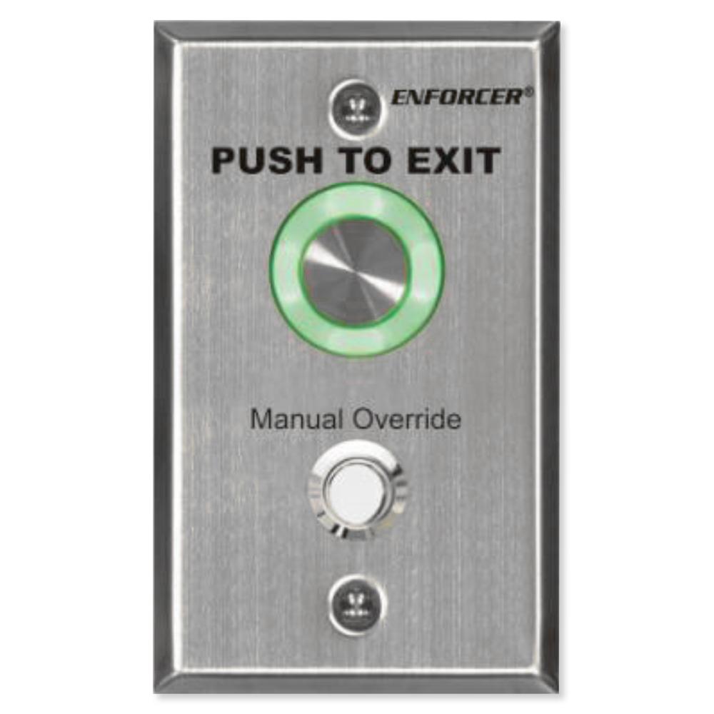 Seco-Larm Enforcer Piezoelectric Request-To-Exit Single-Gang Plate, Manual Override