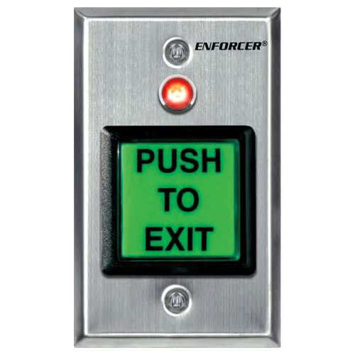 Seco-Larm Enforcer Push-to-Exit Plate, Illuminated (Dual-Color LED) with Timer