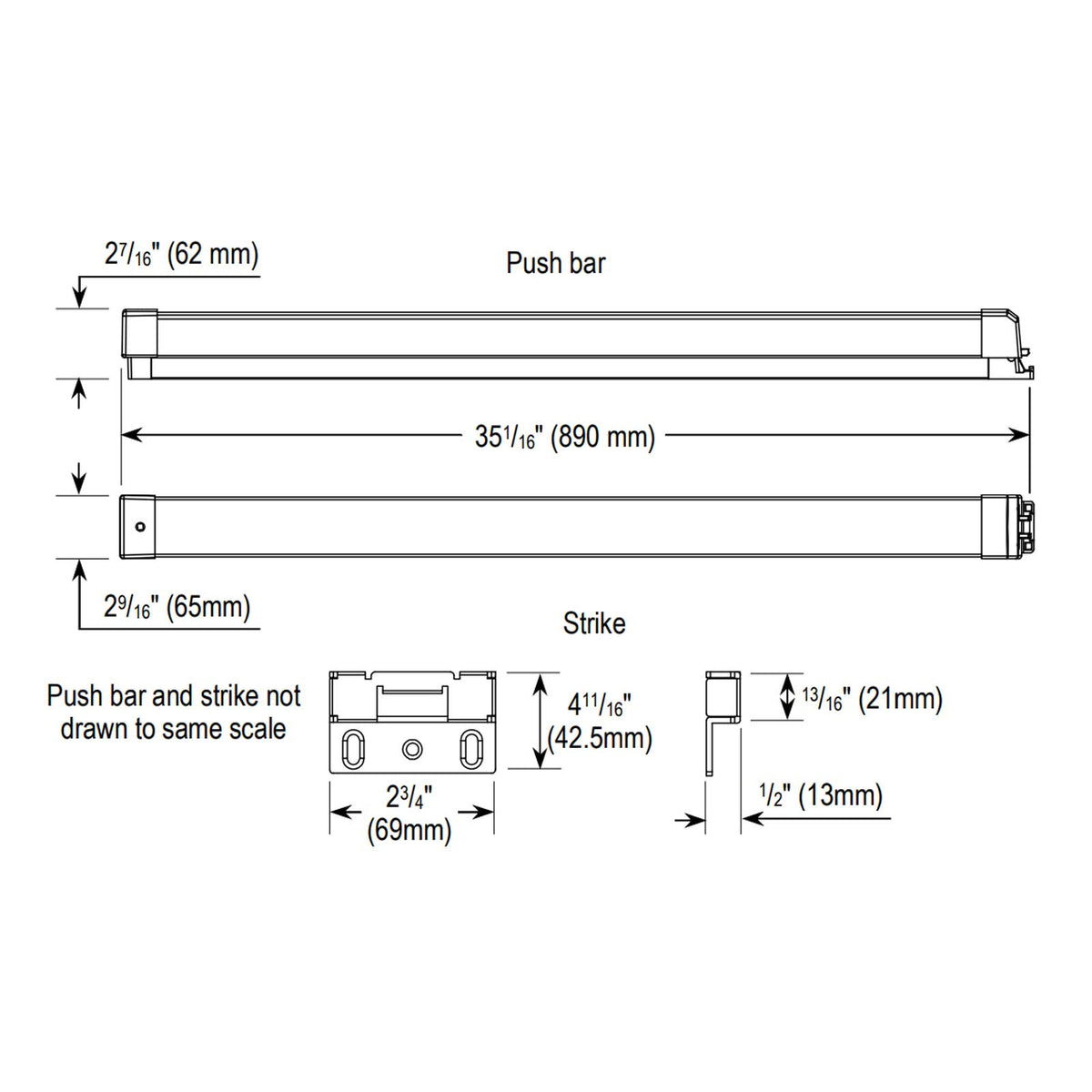 Seco-Larm Enforcer Electromechanical Push Bar