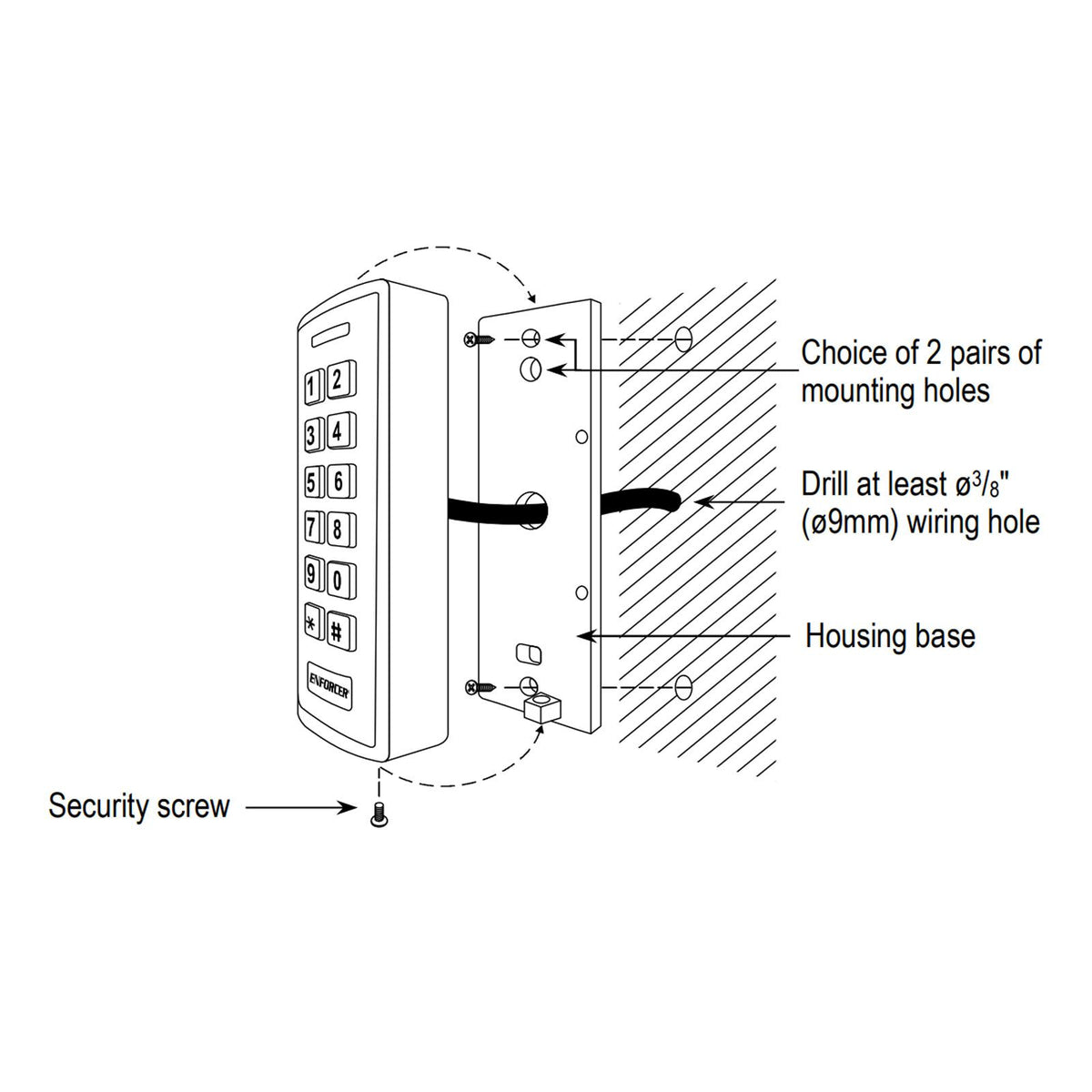Seco-Larm ENFORCER Outdoor Stand-Alone/Wiegand Keypad with Proximity Reader