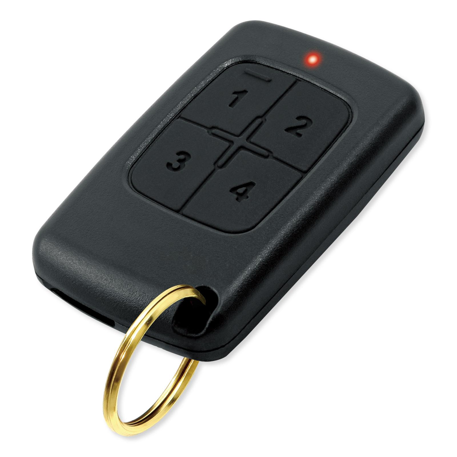 Seco-Larm 4-Button, 15-Channel RF Transmitter, Pendant, 433.92MHz, Pre-coded