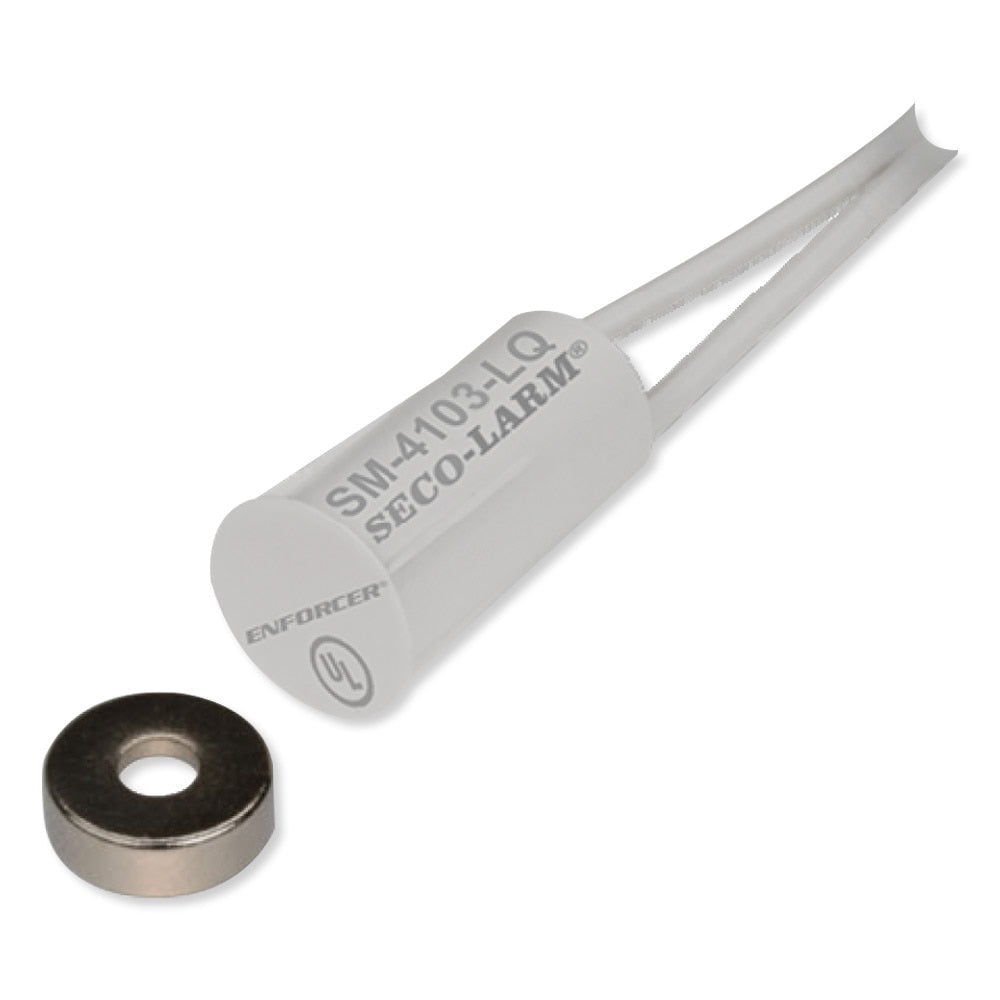 Seco-Larm Enforcer Magnetic Contact, 3/8" Rare-Earth Recessed, 1/2" Gap, With 18-Inch Wired Leads