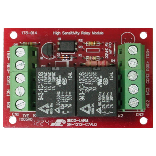 Seco-Larm Enforcer Relay Module, 3~24VDC Low Trigger Voltage, Two 7A Form C SPDT Relays