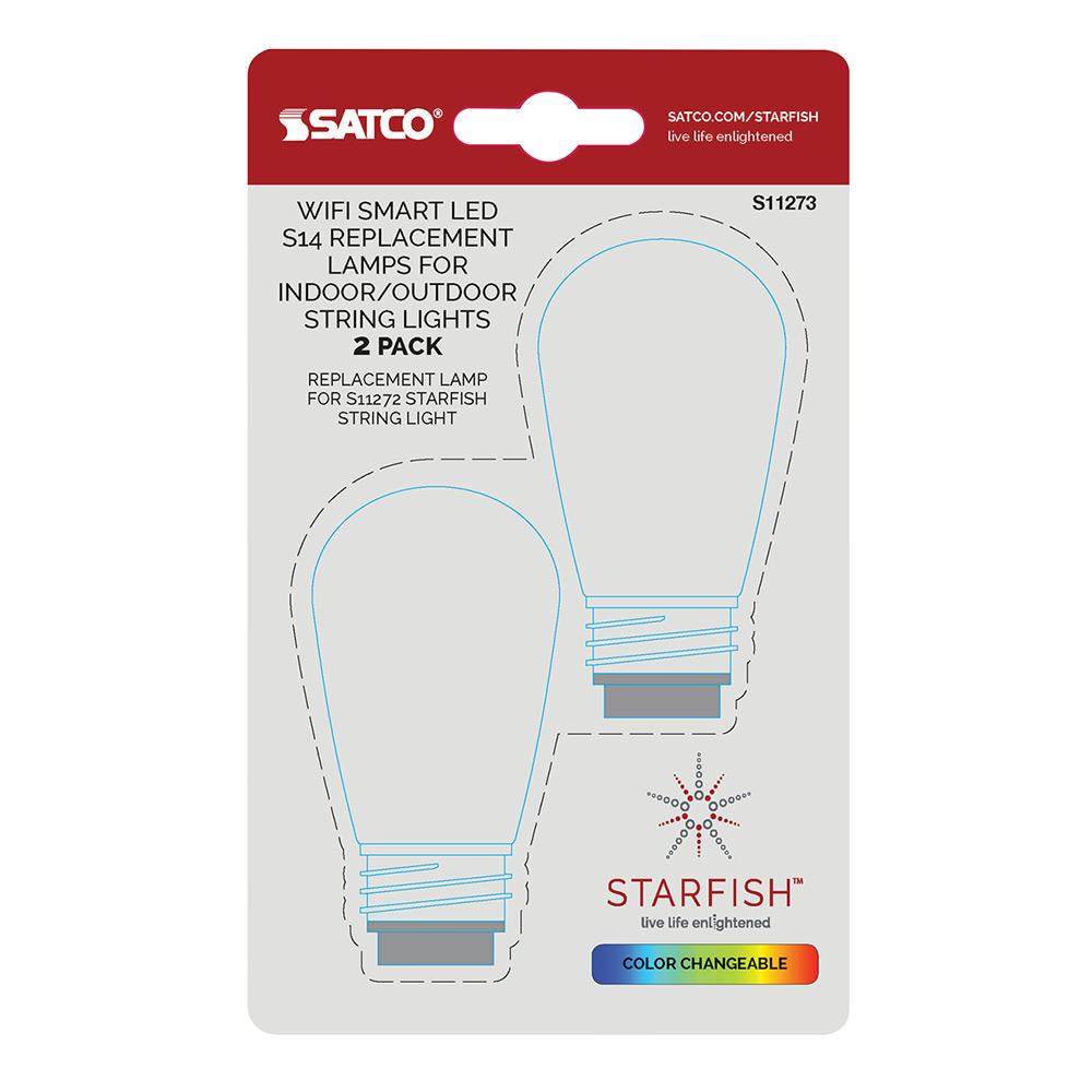 SATCO Starfish 4-Pin S14 LED RGBW White String Light Bulb, 12v/26lm/1w