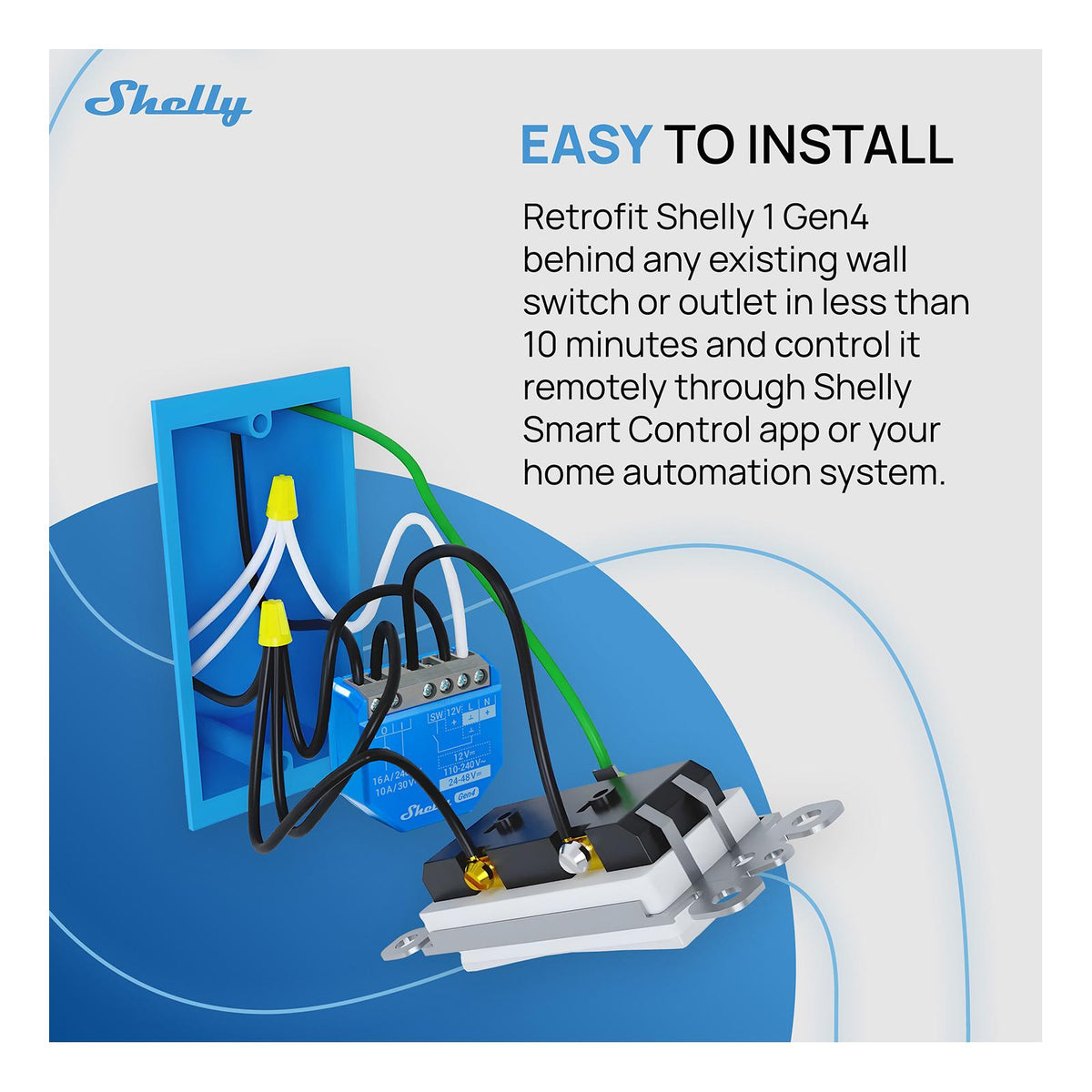Shelly 1 Gen4 One-Channel Dry Contact Smart Switch (Single Pack)