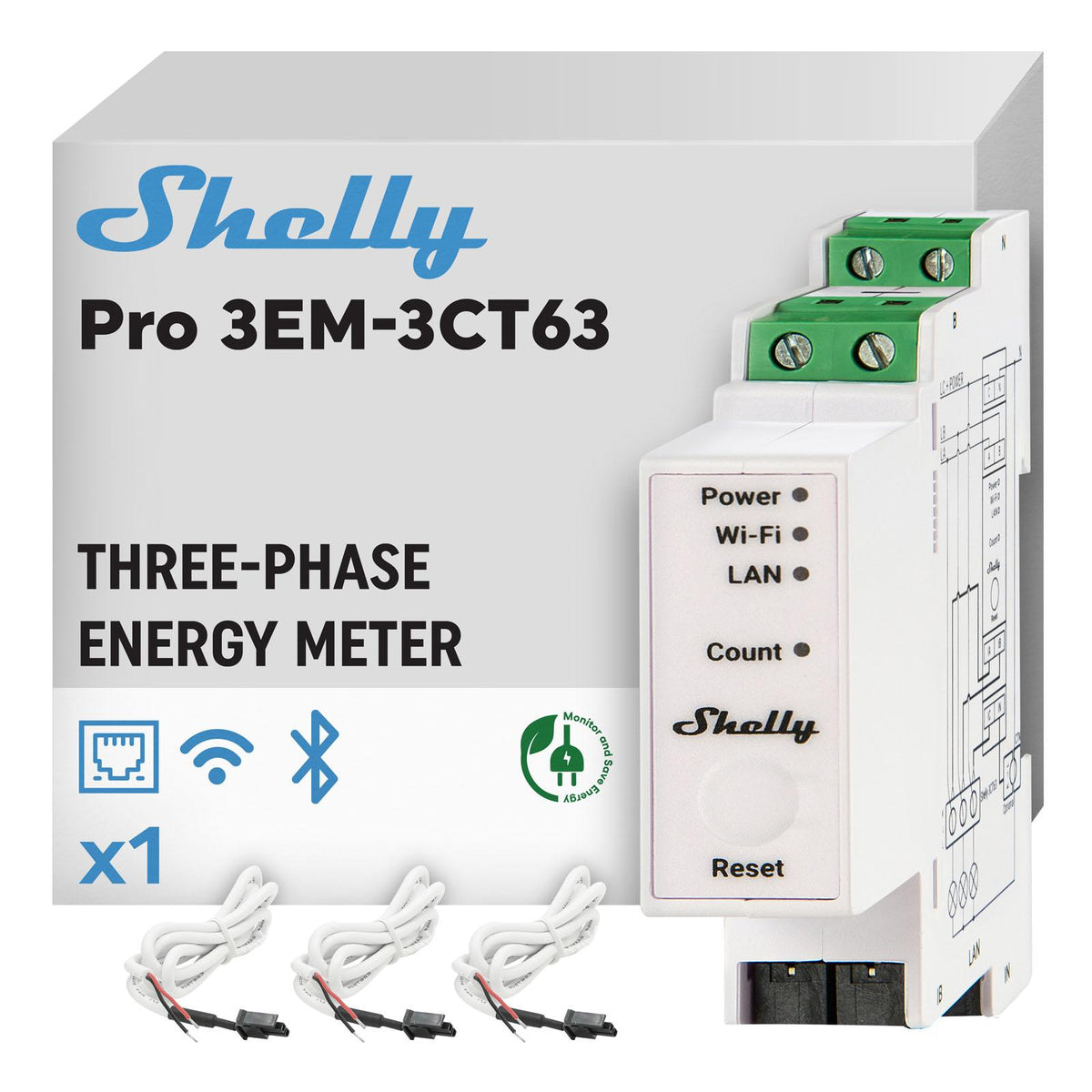 Shelly Pro 3EM-3CT63, Wi-Fi & Bluetooth