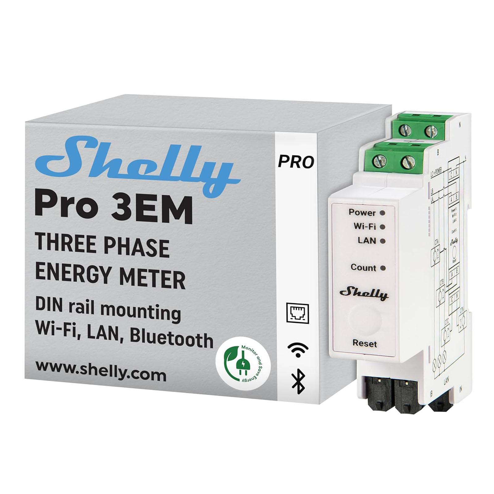 Shelly Pro 3EM-400, Wi-Fi & Bluetooth