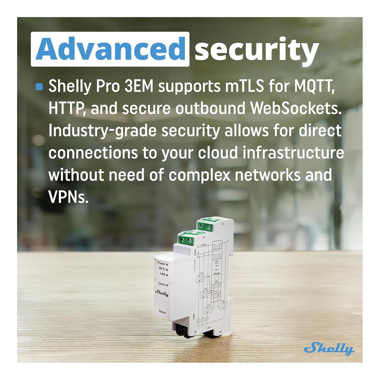 Shelly Pro 3EM-400, Wi-Fi & Bluetooth