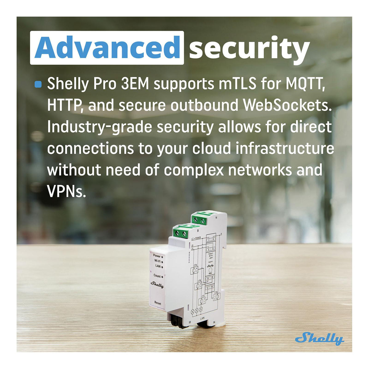 Shelly Pro 3EM, Wi-Fi & Bluetooth