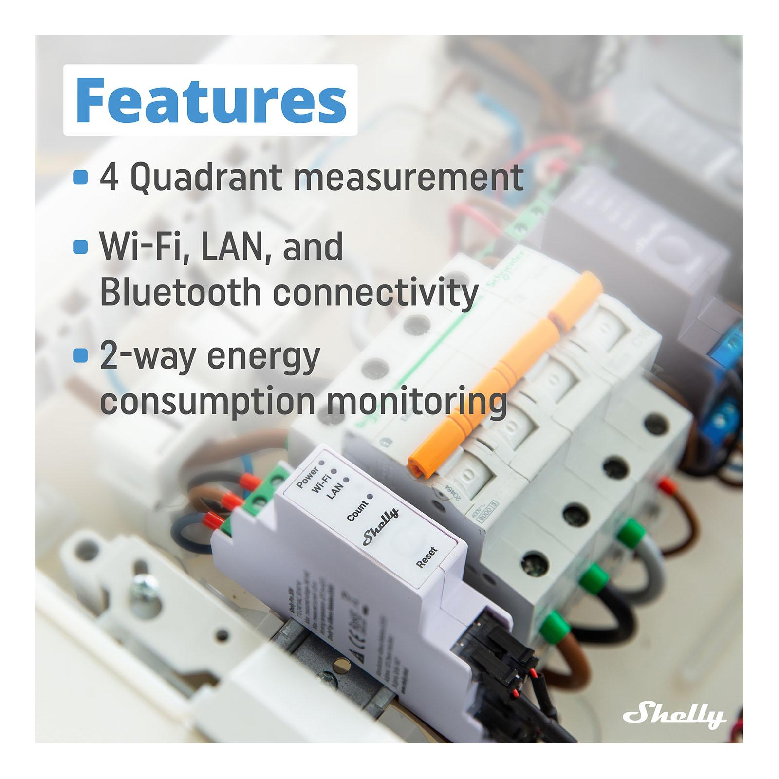 Shelly Pro 3EM, Wi-Fi & Bluetooth