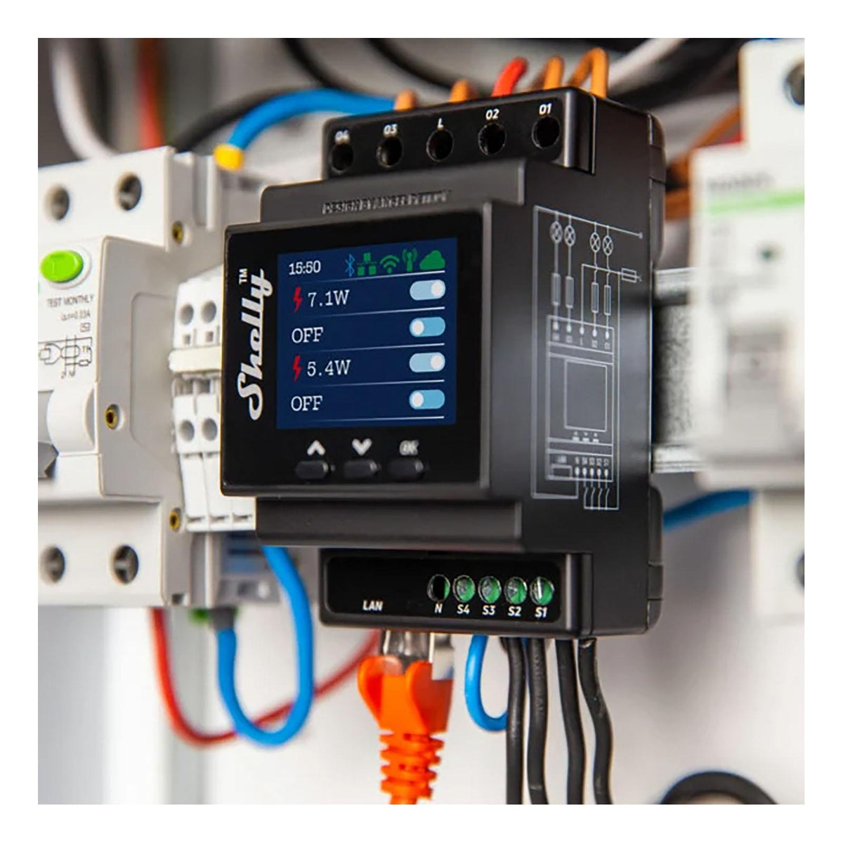Shelly Pro 4PM, Wi-Fi & Bluetooth
