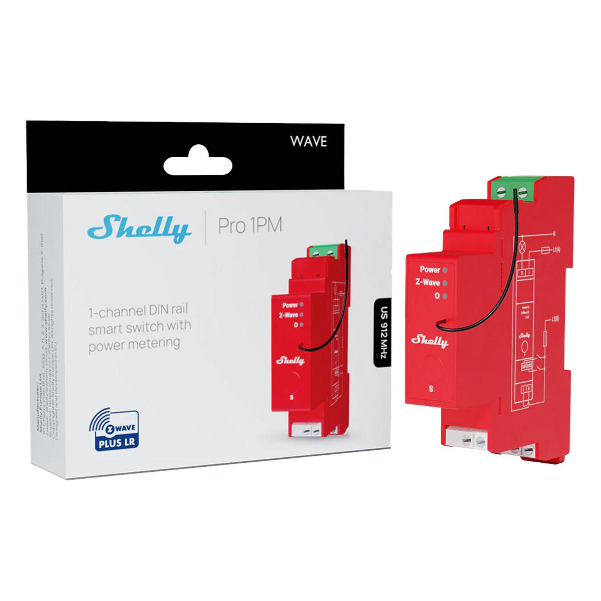 Shelly Wave Pro 1PM US, Z-Wave 800 & Z-Wave LR