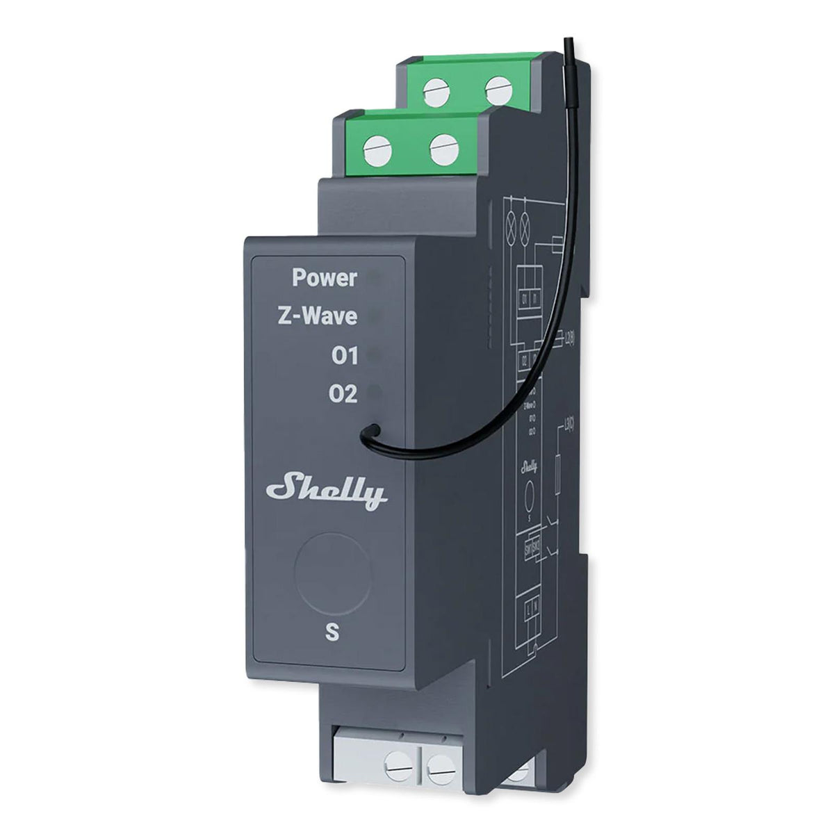 Shelly Wave Pro 1 Long Range Z-Wave 800 2-Channel Smart Switch