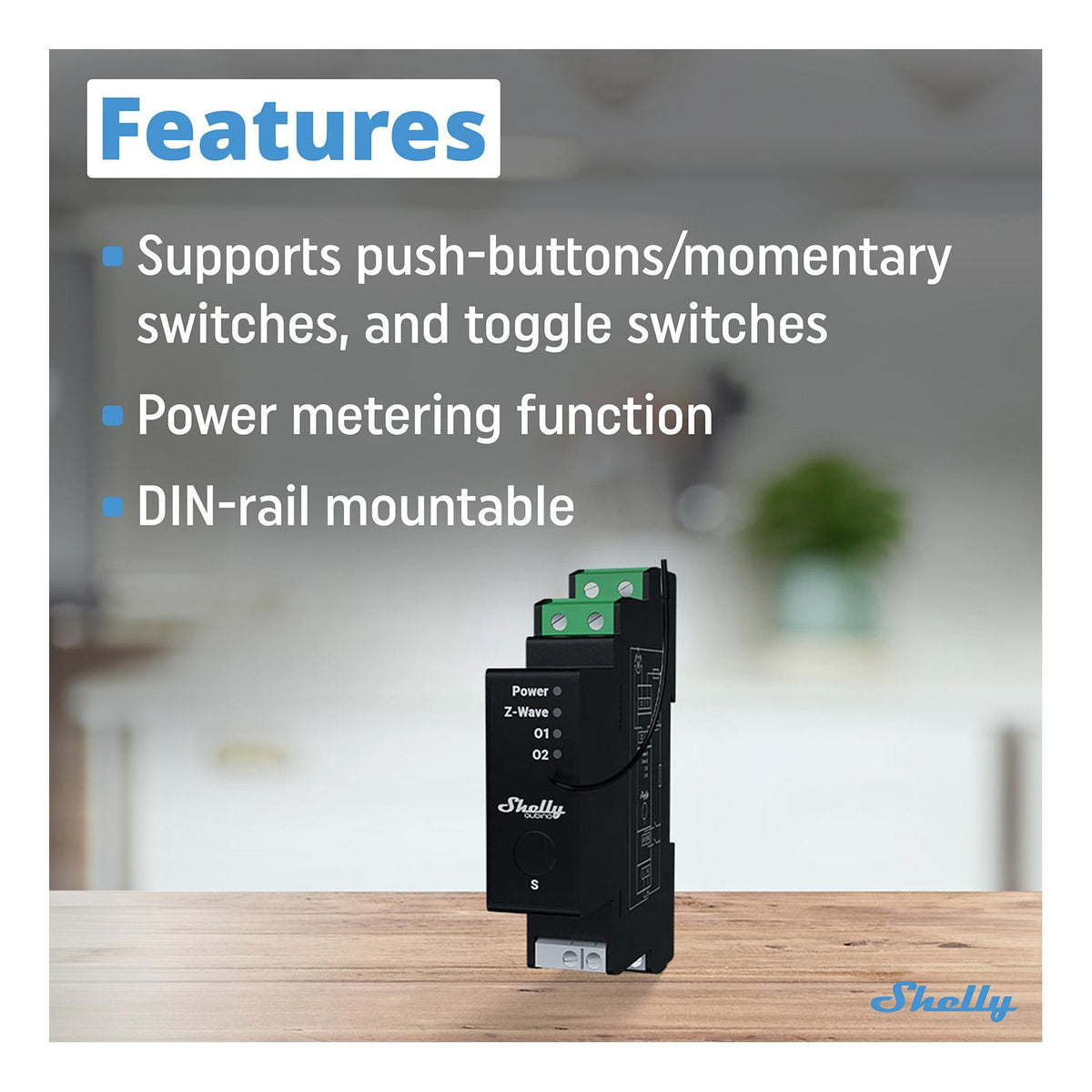 Shelly Wave Pro Shutter Long Range Z-Wave Smart Shutter Controller
