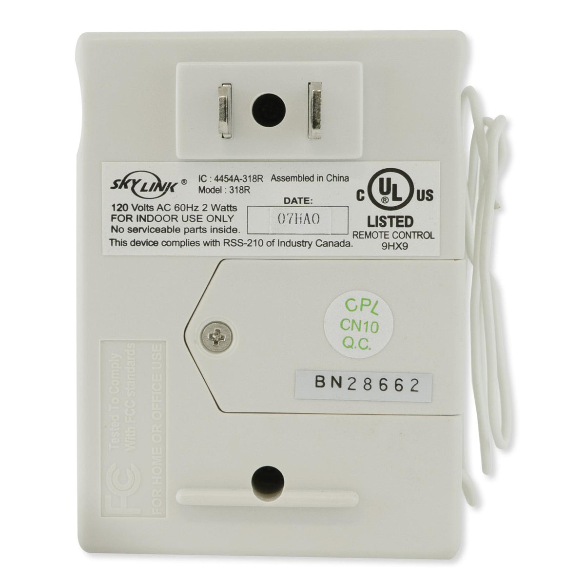 Skylink 318 Series Fixed Code Garage Door Receiver
