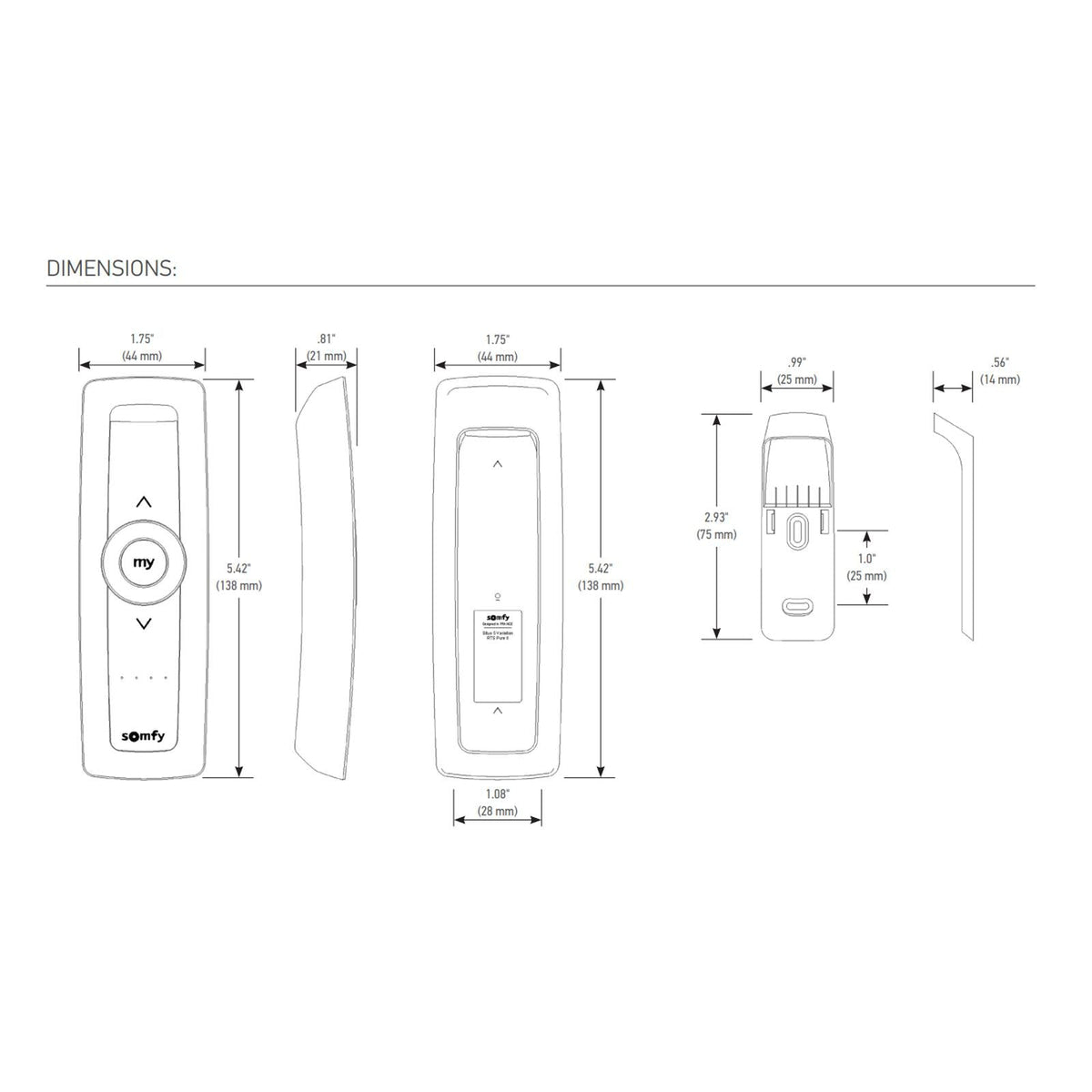 Somfy Situo RTS Pure II Remote, 5 Channel