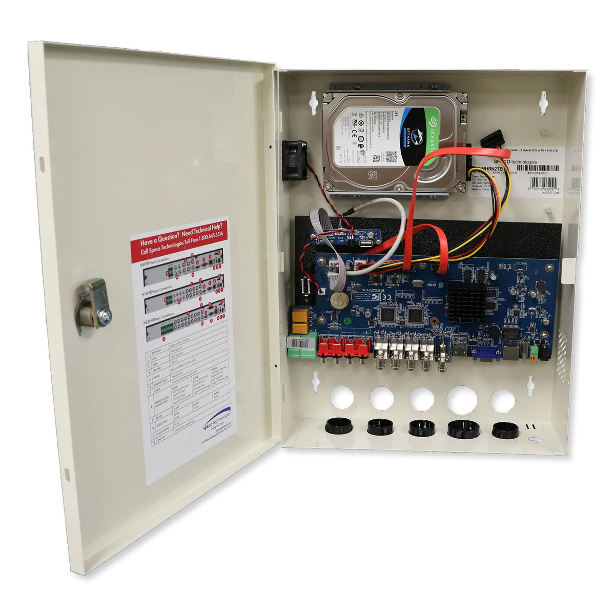 Speco H.265 Hybrid Wall Mount DVR with Smart Analytics, 12 Channel