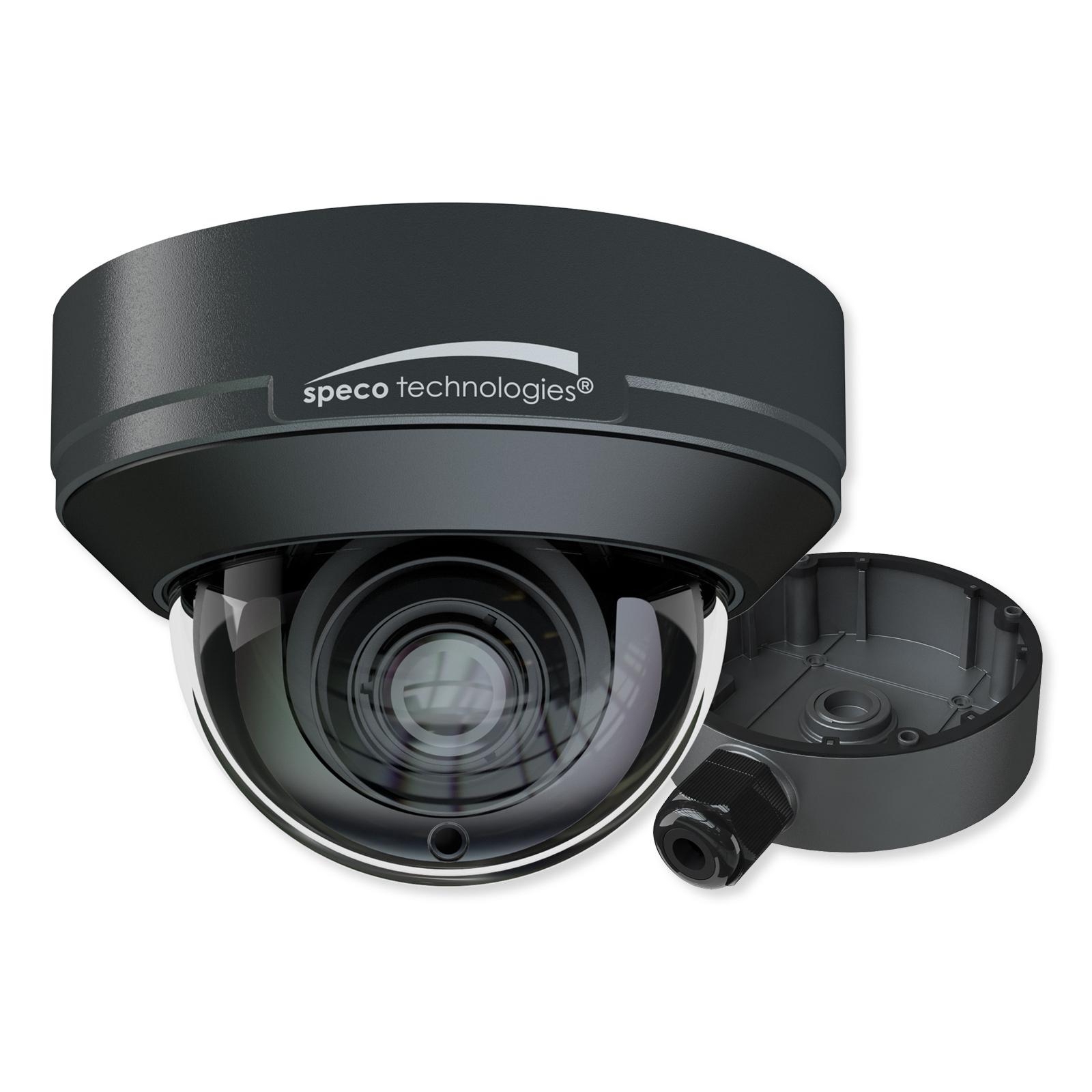 Speco 4MP Intensifier AI IP Dome Camera with Junction Box, 2.8-12mm Lens