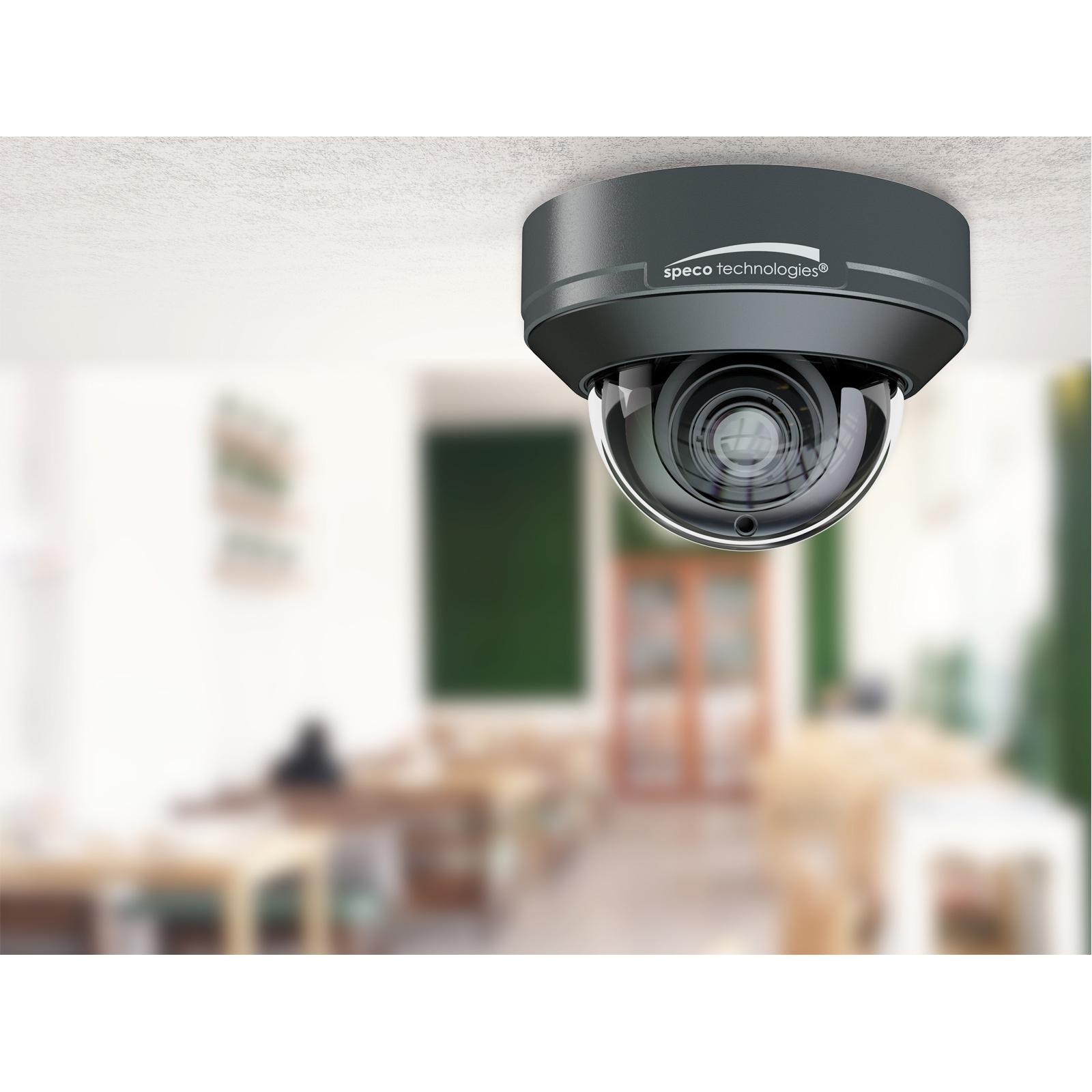 Speco 4MP Intensifier AI IP Dome Camera with Junction Box, 2.8-12mm Lens