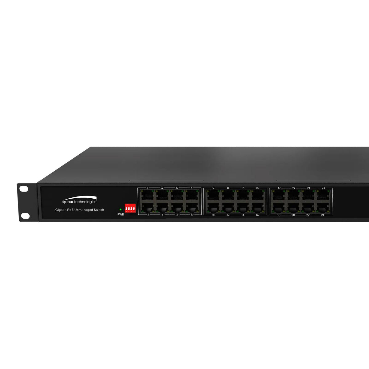 Speco 26-Port Gigabit Switch with 24-PoE Ports and 2 SFP Uplink