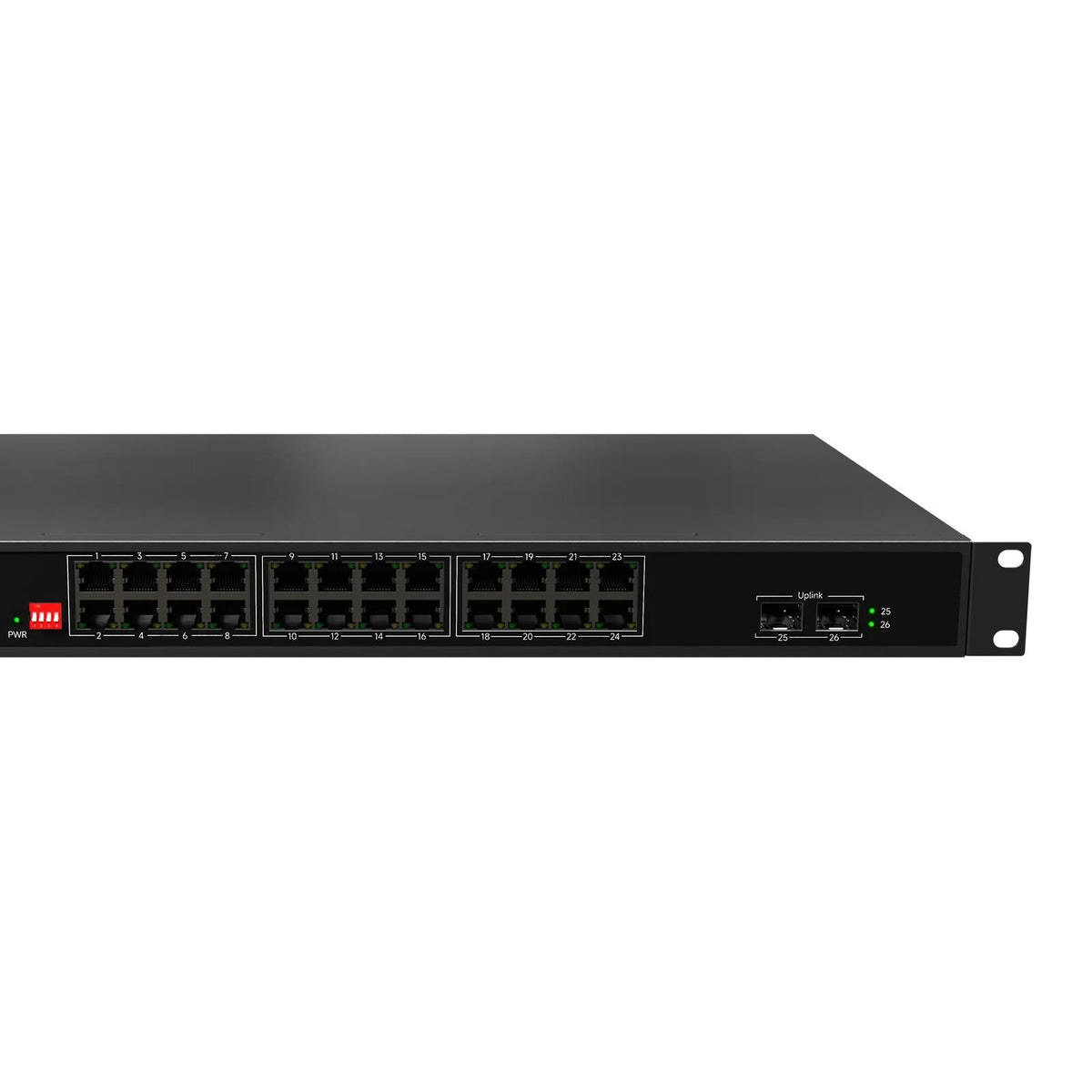 Speco 26-Port Gigabit Switch with 24-PoE Ports and 2 SFP Uplink