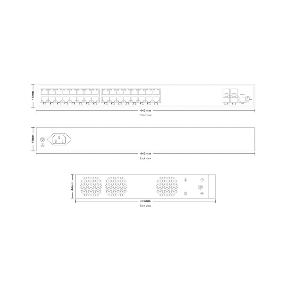 Speco 36-Port Managed Gigabit Switch with 32-ports PoE and 4xSFP Uplink