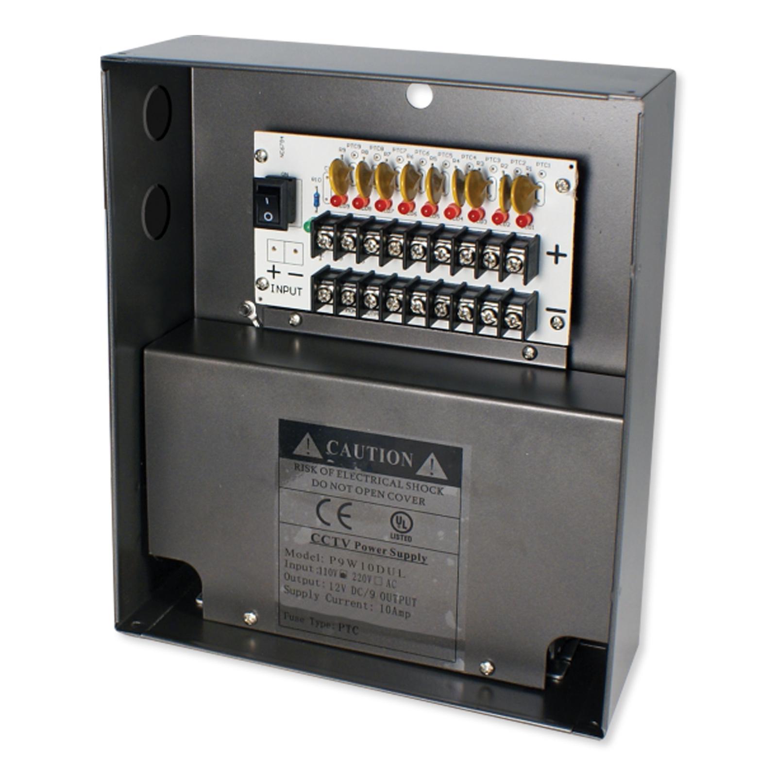 Speco CCTV Camera 12VDC Power Supply, 9 Channel, 10A Output