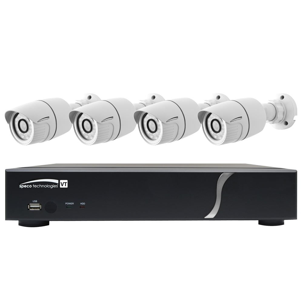 Speco HD-TVI Kit: 4-Channel DVR with 4 Bullet Cameras