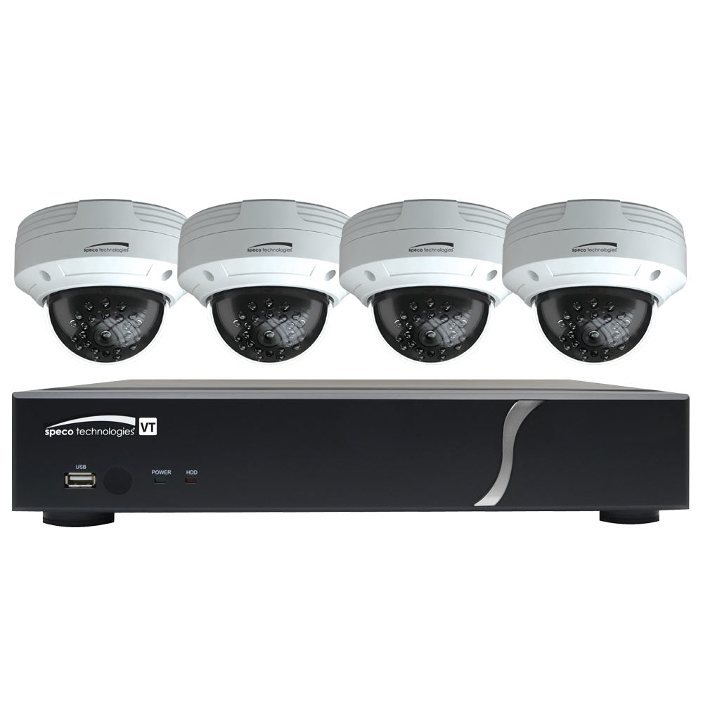 Speco HD-TVI Kit: 4-Channel DVR with 4 Dome Cameras