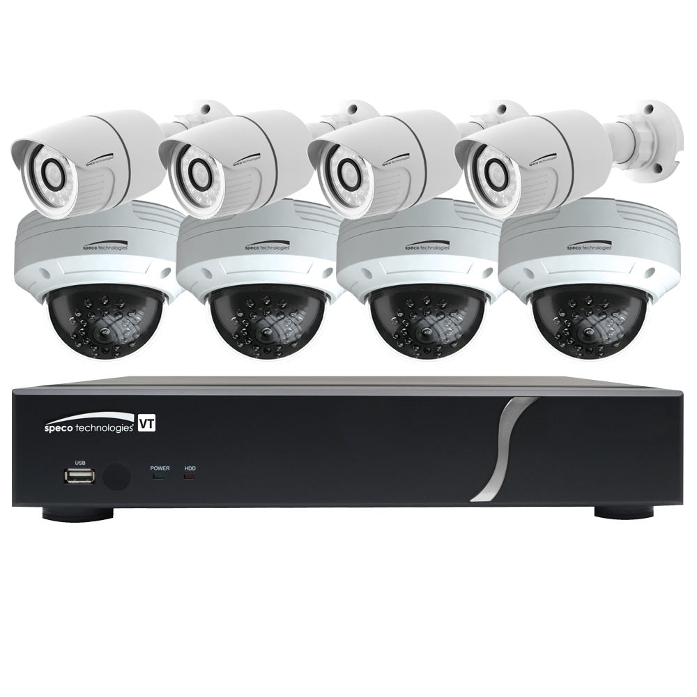 Speco HD-TVI Kit: 8-Channel DVR with 4 Bullet Cameras