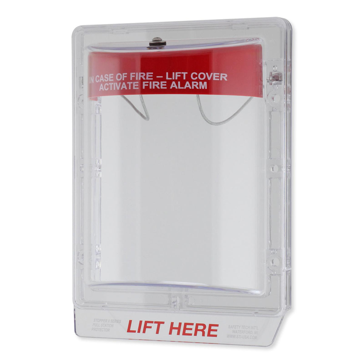 STI Stopper II Fire Alarm Cover - Flush Mounted - Fire Label