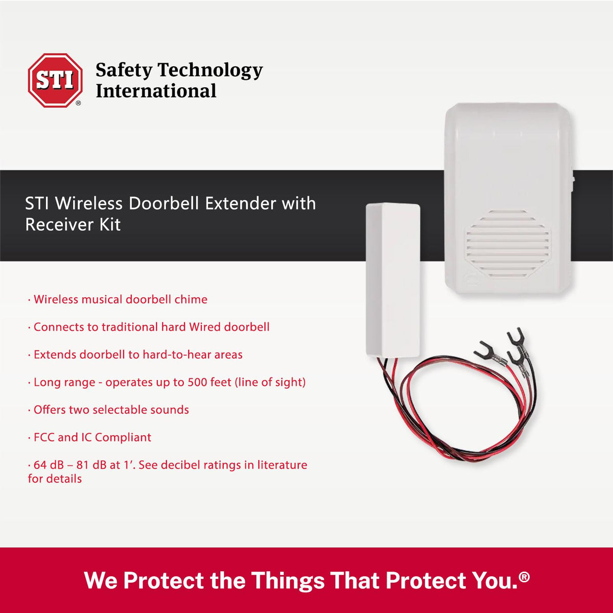 STI Wireless Doorbell Extender with Receiver Kit
