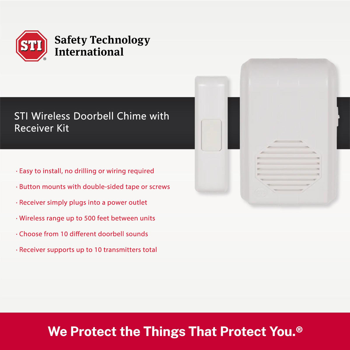 STI Wireless Doorbell Chime with Receiver Kit