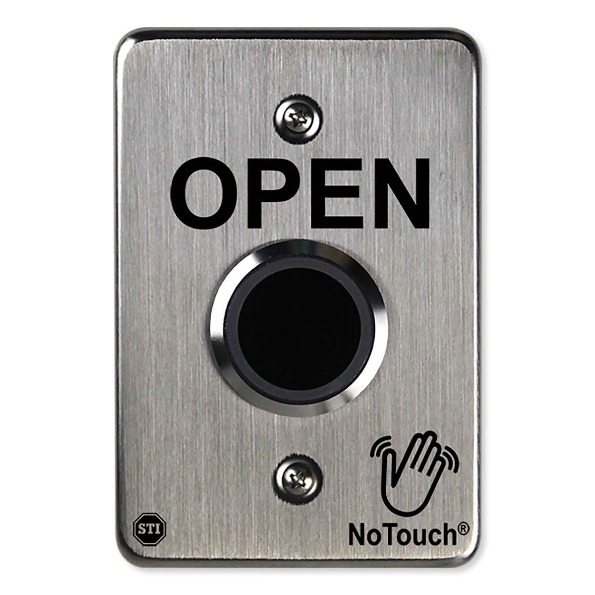 STI NoTouch Stainless Steel IR Switch, US Single-Gang, Open